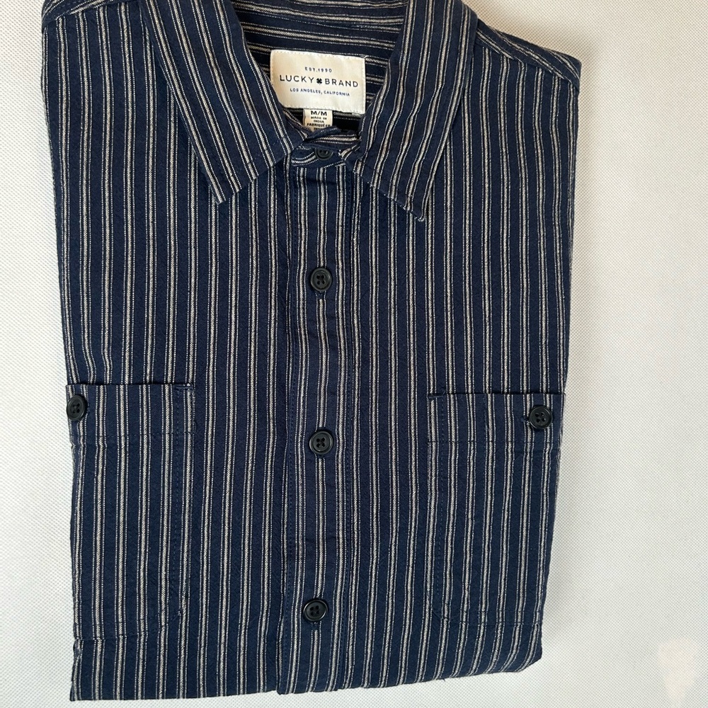 Lucky Brand Men's Blue Striped Shirt